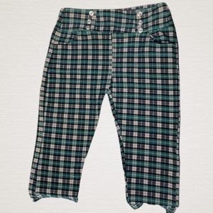 Plaid stretch pants